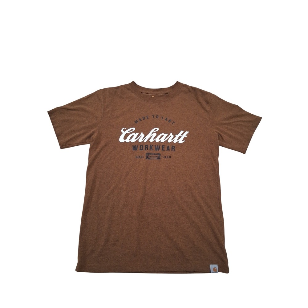 Carhartt Workwear Graphic T-Shirt Mens Small Brown‎ Relaxed Fit Short Sleeve Tee